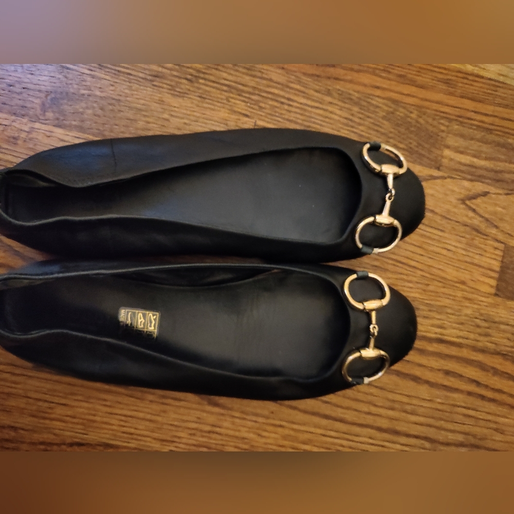 Gucci Horsebit Miro Soft Ballet Flats Black Leather Slip On Ballerina EU 38